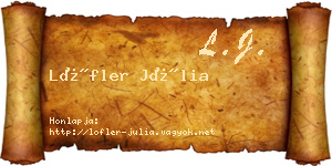 Löfler Júlia névjegykártya