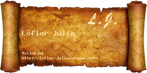 Löfler Júlia névjegykártya